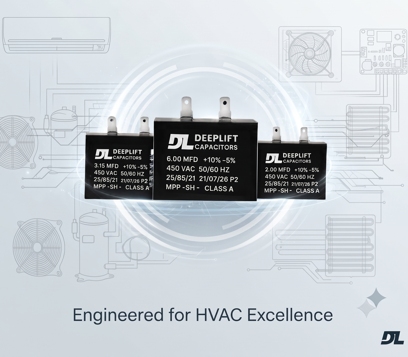 Square PIN AC Capacitor